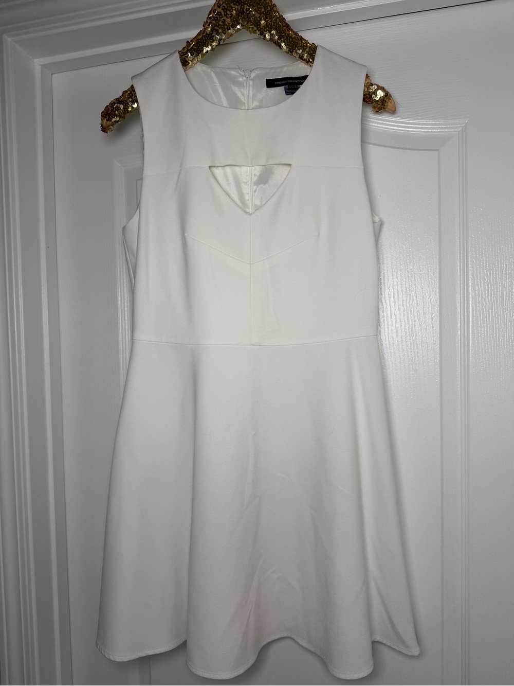 French Connection White Fit and Flare Dress Size 10